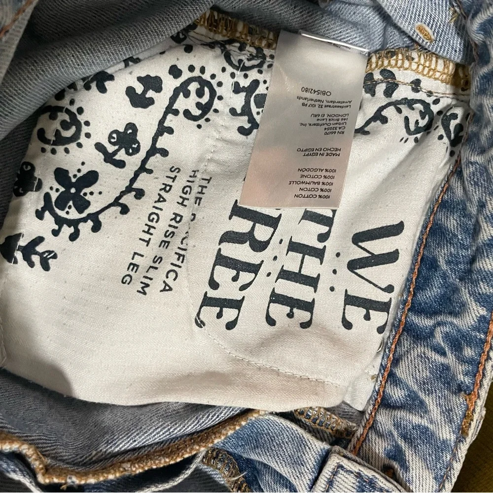 We the Free Free People Light Blue Pacifica Straight Leg Jeans, Size 27 - Picture 5 of 5